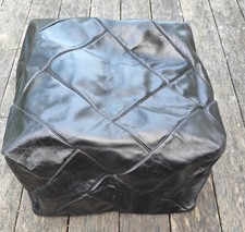 Pouf En Cuir Véritable 47 X 47 H30 Cm