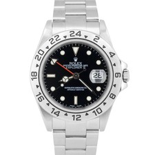 PAPERS Rolex Explorer II 40mm BLACK Stainless Steel NO-HOLES Watch 16570 BOX