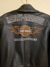 Harley-Davidson équipement d'équitation cuir noir L veste de moto avec logo et f
