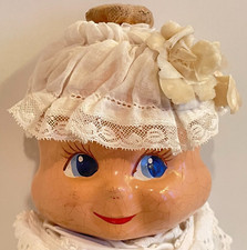 ANCIENNE POUPEE BEBE DE CARACTERE TETE EN COMPOSITION A 3 FACES - 35 CM