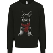 Sweat-Shirt Jumper Pour Homme Avec Un Chiot Berger Allemand Dans Une Écharpe