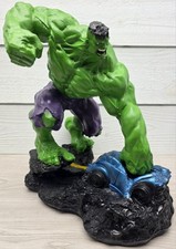 GREEN Incredible Hulk Smash Car Statue Resin? Stands 12" Unsigned 