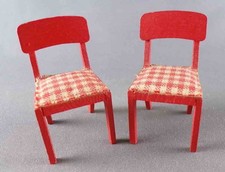 Lundby of Sweden Ref 2511 - Continental Kitchen 2 Chairs Red Tiled Fabrics 