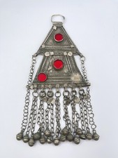 Ref 532 ANTIQUE BERBER KABYLE LARGE FIBULA NECKLACE ETHNIC JEWELRY