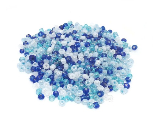 500 perles rocaille bleu et - rocaille,