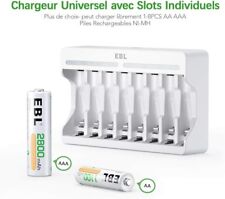 Chargeur de Piles AA/AAA 8 Slots avec 8pcs Piles AA Rechargeables indispensable!