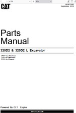 CAT Caterpillar 320D2 & 320D2 L Excavator DNS TDZ Parts Catalog Manual PDF USB