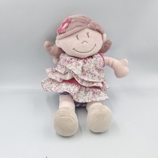 Doudou poupée fille rose