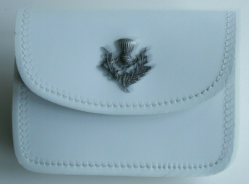 Sporran cuir blanc avec - en,