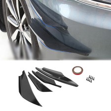 Universal Car Front Bumper Fins Body Splitter Spoiler Canards Carbon Fiber Look.
