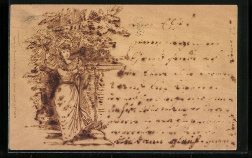 Carte postale imitation feu - , de