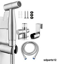 Kit de Douchette à Main pour Bidet WC en Acier Inox Chromé 304 Débit Réglable