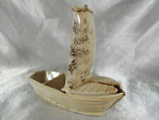 SALT SHAKER PEPPER SHAKER MUSTARD PORCELAIN BOAT CONDIMENT SERVICE