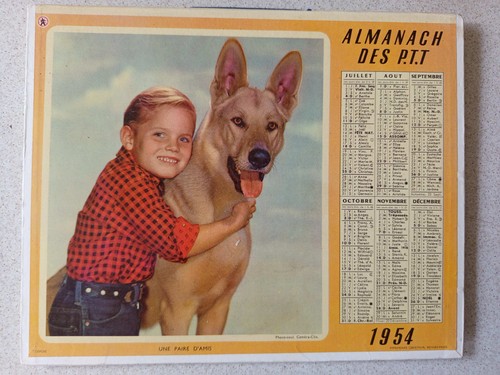 Calendrier postes 1954 - calendrier,