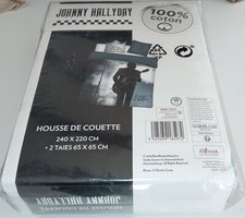 NEUVE SCELLEE / JOHNNY HALLYDAY HOUSSE DE COUETTE 240X220 CM + 2 TAIES 65X65 CM