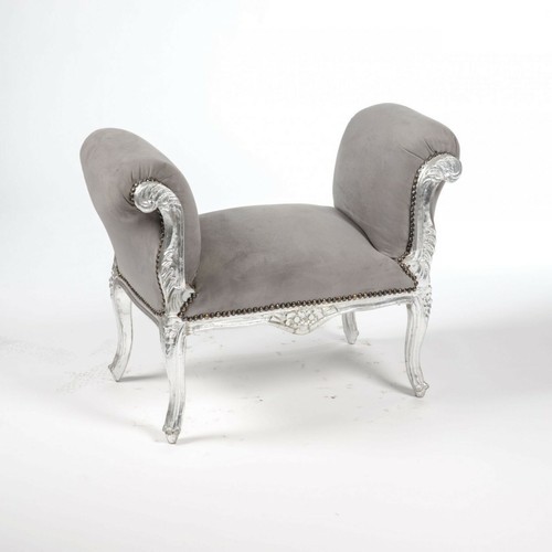 Banc bois feuille argenté - banc,