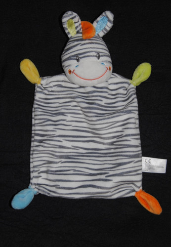 Doudou plat zèbre blanc - 🍀doudou,