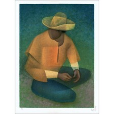 TOFFOLI Louis - Lithographie originale "Le Mexicain (Le gilet jaune)" 76x56cm - 
