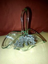 Beau panier en verre soufflé