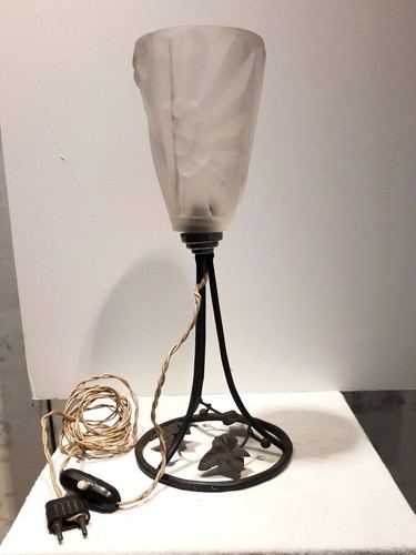 Lampe art déco tulipe verre - art,
