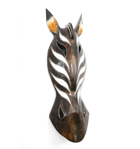 Masque zèbre bois 50cm - en,