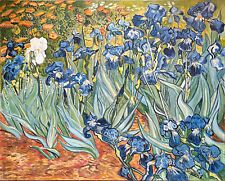 Tableau HST Travail de copiste V. Van Gogh "Les Iris" ukiyo-e