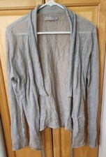Stunning Silver Gray Myrine & Me Linen Dutch Designer Cardigan Sweater Small