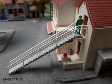 ho lot 4 escaliers secours avec 8 rambardes 1/87 décor train diorama maquette