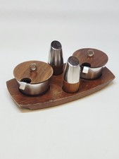 Arthur Salm Sweden Service Condiments Vintage Teak Design Scandinavian Mid Century