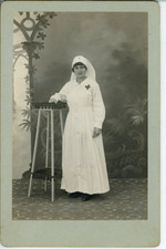 A Nurse Poses Vintage Print, Albumen Print 11x16 Circa 1880 