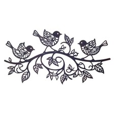 Décoration murale oiseaux, neuve, en métal découpé, 50x29cm