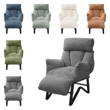 Fauteuil relax inclinable assise salon housse en lin chaise réglable au choix