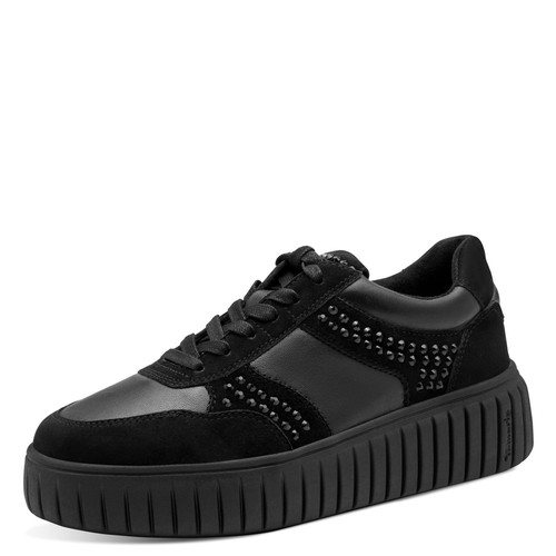 Baskets femme cuir noir - baskets, en