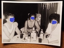 Man 2 Women Drinking Becks Beer Gordon's Dry Gin Schweppes - Circa 1960s Photo