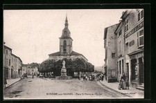 Old postcard Rosières-aux-Salines, Place St-Pierre es l ́Eglise 