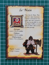 Heroquest : carte personnage Le nain/ dwarf character stat board