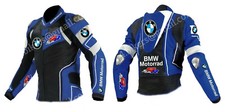 BMW Veste en Cuir de Moto Veste de Motard en Cuir Courses Veste en Cuir Motard