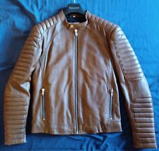 SERGE PARIENTE BLOUSON CUIR MOUTON LEATHER JACKET COULEUR COGNAC TAILLE L