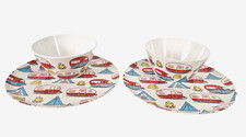 2 Dinner Plates 10" - 2 Bowls