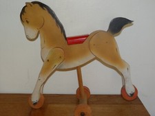 Pretty Wooden Rocking Horse and Roulette circa 1940/50