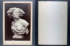 Sculpture, Busts of a Slave, Vintage Albumen Print, ca.1870 Draw Win