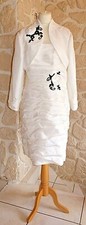 Robe cocktail ivoire+boléro