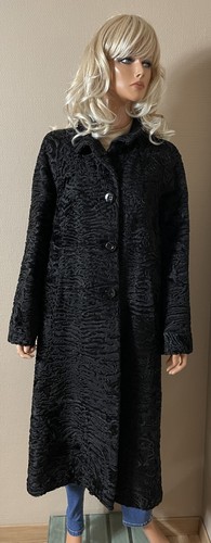 Manteau long noir - en, astrakan
