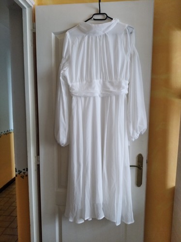 Robe longue blanche doublée
