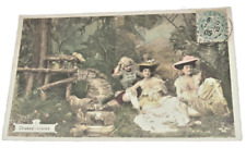 Vintage 18th Century Picnic Hunted Postcard
