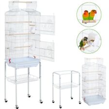 Cage Oiseaux Portable sur Pied Volière Toit Ouvrable avec Support Détachable