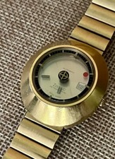 Zodiac Astrographic Orbiter Mystery Dial Date Watch Automatic Gold 1960s Womens