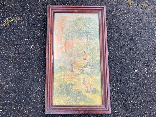 Tableau chromo ancien signé