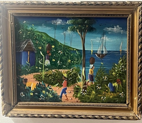 Huile toile signée haïti - toile,