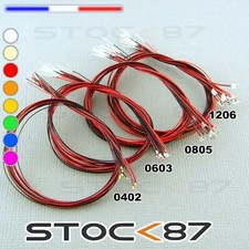 10pcs LED CMS 0402 - 0603 - 0805 -1206 précâblé - prewired SMD LED pack 10pcs